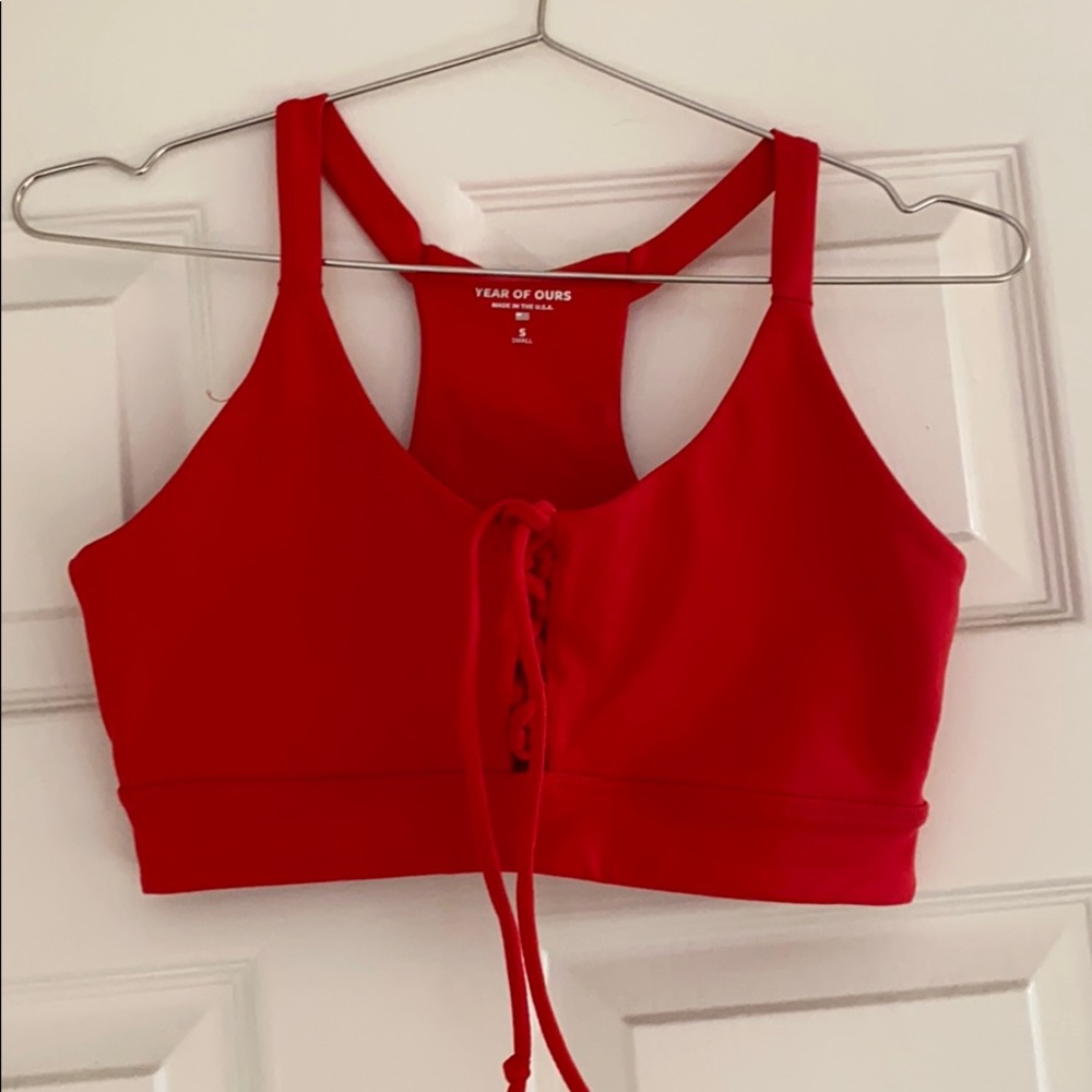 Year of Ours Red Sports Bra/ Crop Top - size S